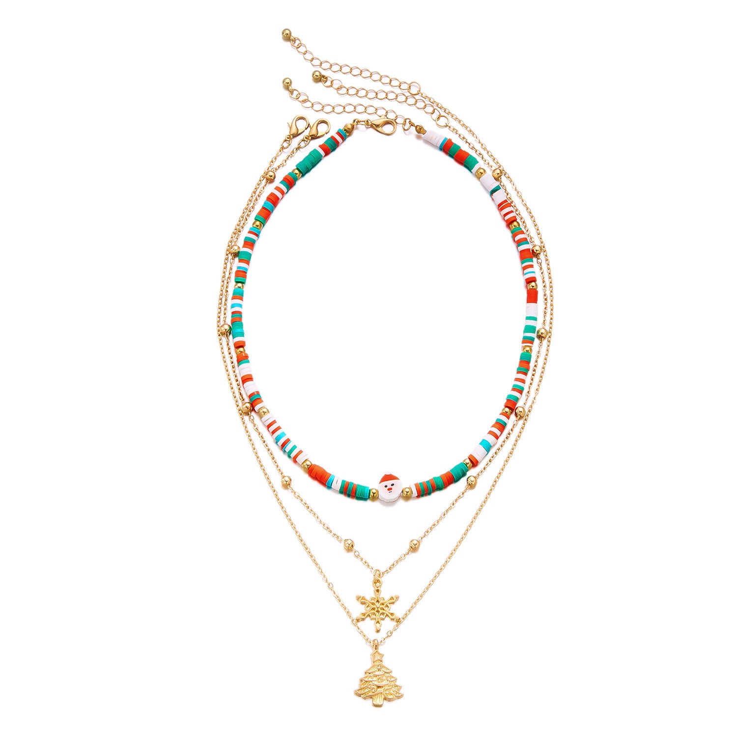 Wholesale Christmas polymer clay beaded necklace